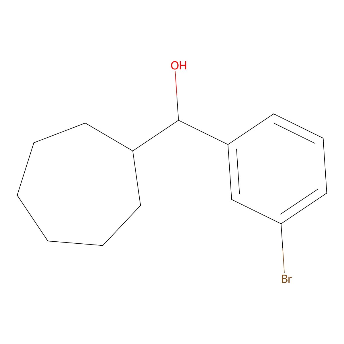 Cycloheptyl (3-bromophenyl)methanol molecular structure, CAS 1443324-25-1