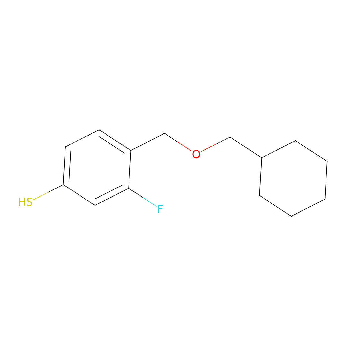 4-[(Cyclohexanemethoxy)methyl]-3-fluorothiophenol molecular structure, CAS 1443324-29-5