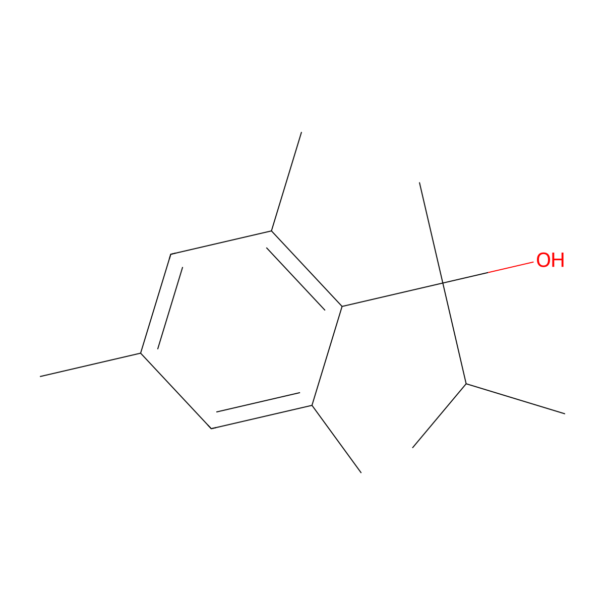 2-(2,4,6-Trimethylphenyl)-3-methyl-butan-2-ol molecular structure, CAS 1443324-40-0