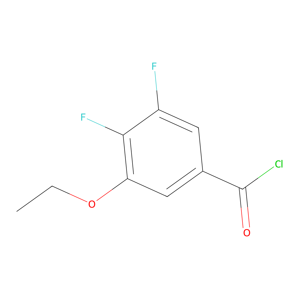 4,5-Difluoro-3-ethoxybenzoyl chloride molecular structure, CAS 1443324-45-5