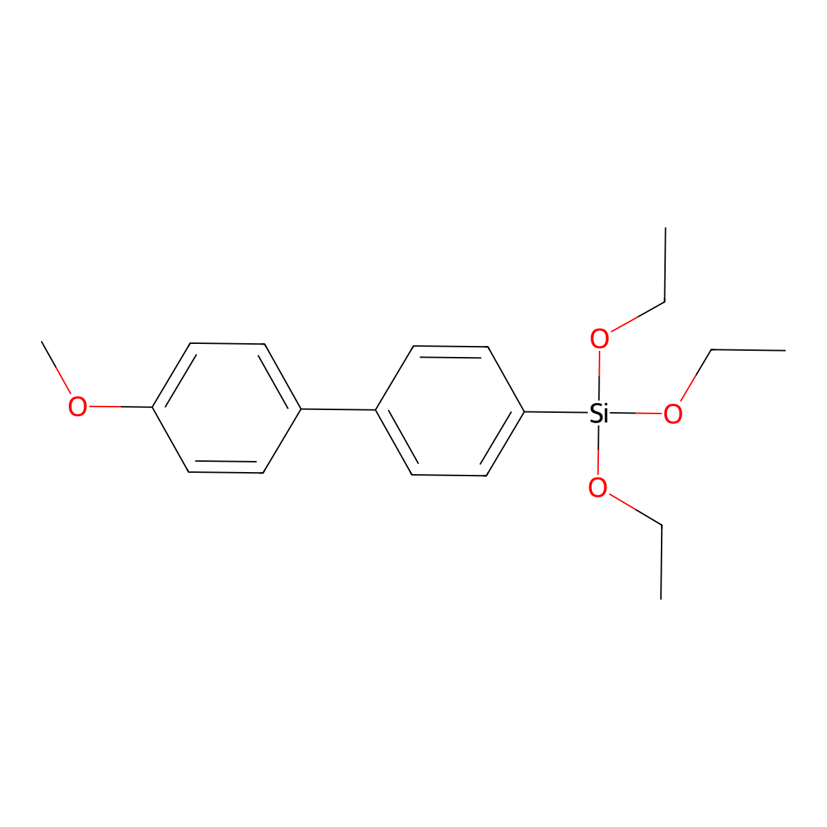 Triethoxy(4'-methoxy[1,1'-biphenyl]-4-yl)silane molecular structure, CAS 1443324-46-6