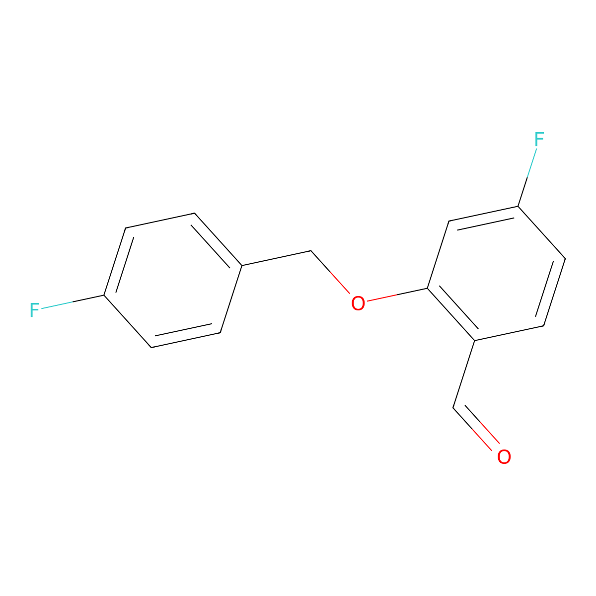 4-Fluoro-2-((4-fluorobenzyl)oxy)benzaldehyde molecular structure, CAS 1443324-50-2