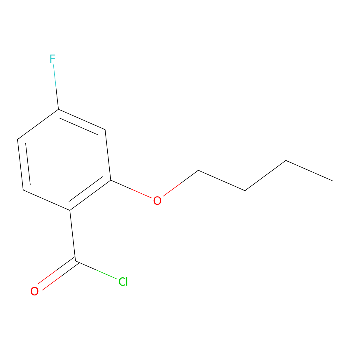 2-n-Butoxy-4-fluorobenzoyl chloride molecular structure, CAS 1443324-74-0