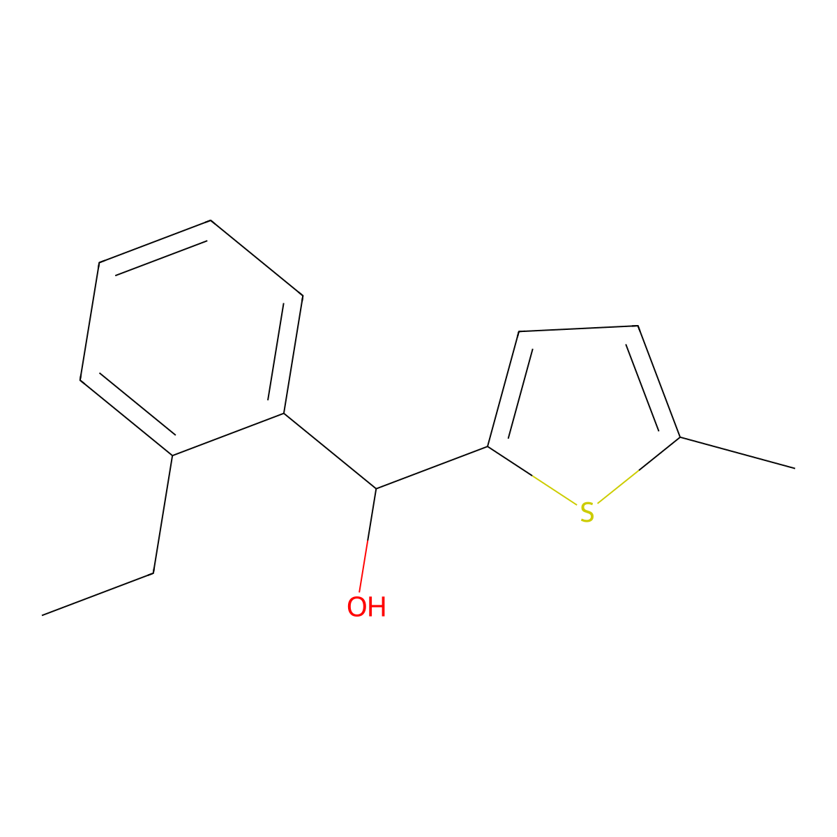2-Ethylphenyl-(5-methyl-2-thienyl)methanol molecular structure, CAS 1443324-83-1