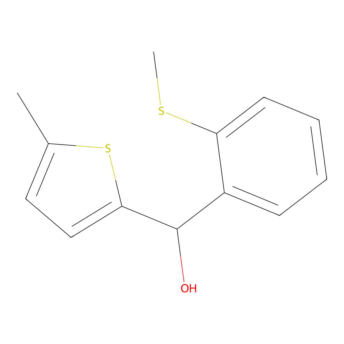 5-Methyl-2-thienyl-(2-methylthiophenyl)methanol molecular structure, CAS 1443324-89-7