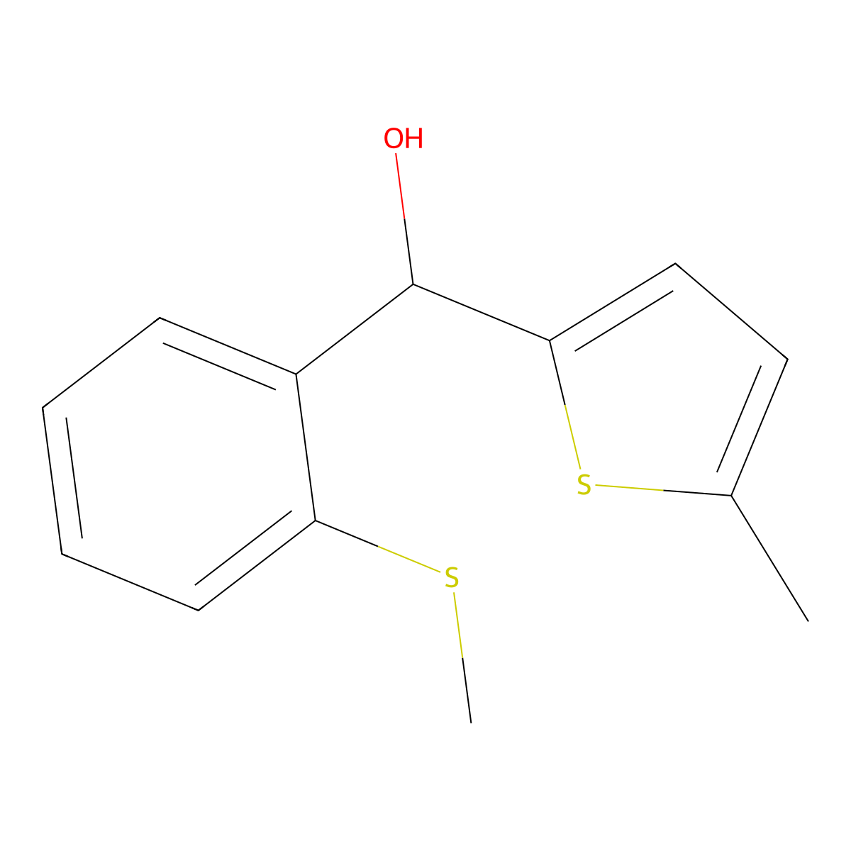 5-Methyl-2-thienyl-(2-methylthiophenyl)methanol molecular structure, CAS 1443324-89-7
