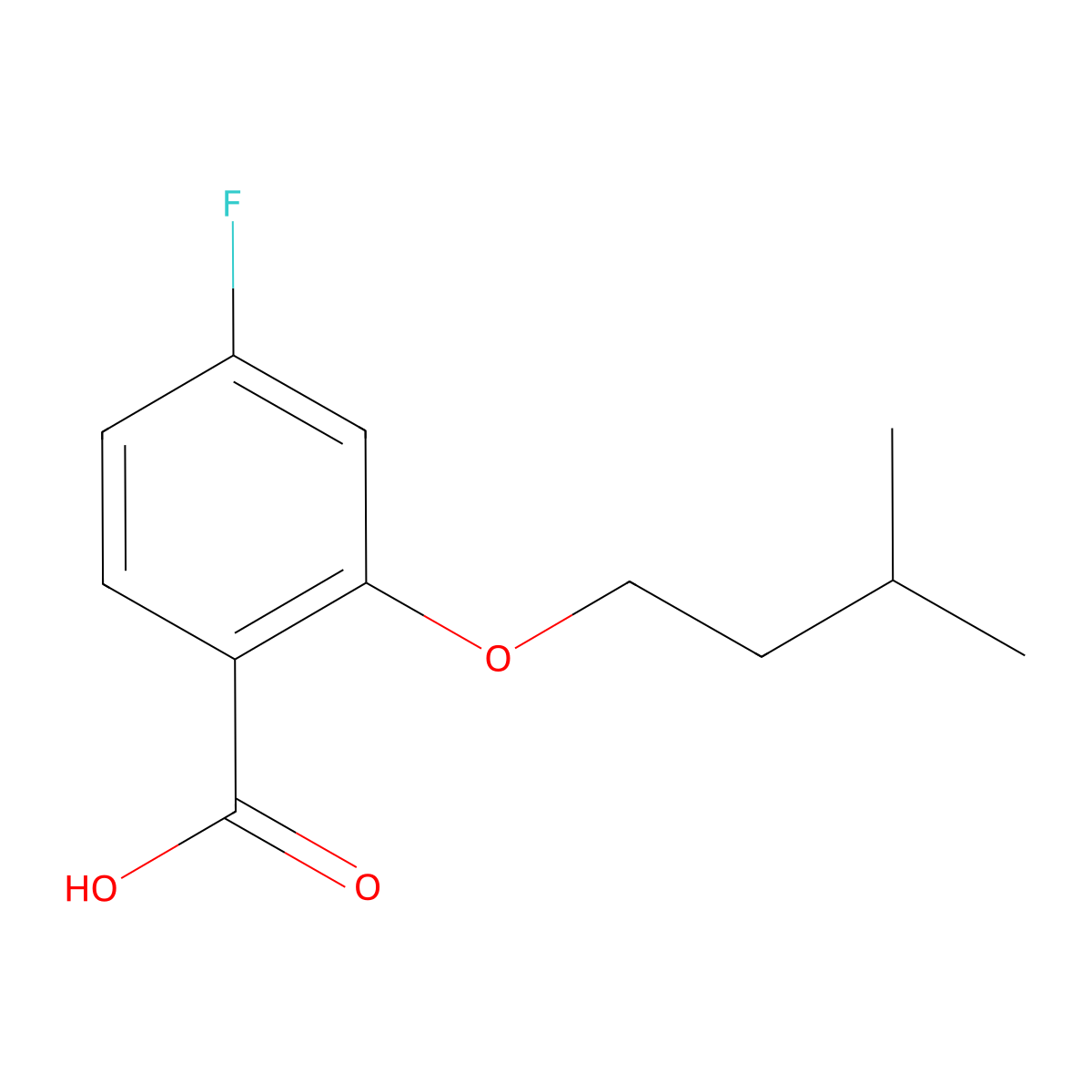 4-Fluoro-2-iso-pentoxybenzoic acid molecular structure, CAS 1443324-91-1