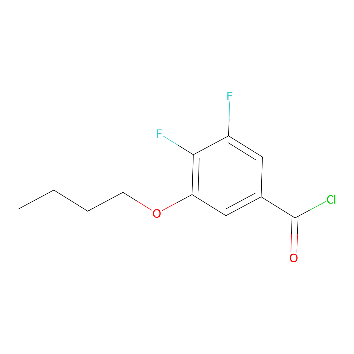 3-n-Butoxy-4,5-difluorobenzoyl chloride molecular structure, CAS 1443325-06-1