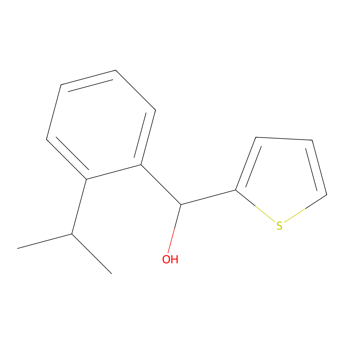 2-iso-Propylphenyl-(2-thienyl)methanol molecular structure, CAS 1443325-09-4
