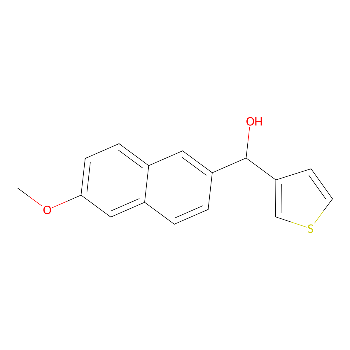 (6-Methoxynaphthalen-2-yl)(thiophen-3-yl)methanol molecular structure, CAS 1443325-18-5