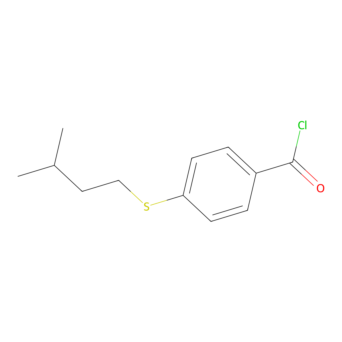 4-(iso-Pentylthio)benzoyl chloride molecular structure, CAS 1443325-19-6