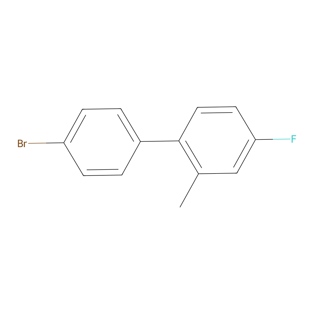 4-Bromo-4'-fluoro-2'-methylbiphenyl molecular structure, CAS 1443325-28-7