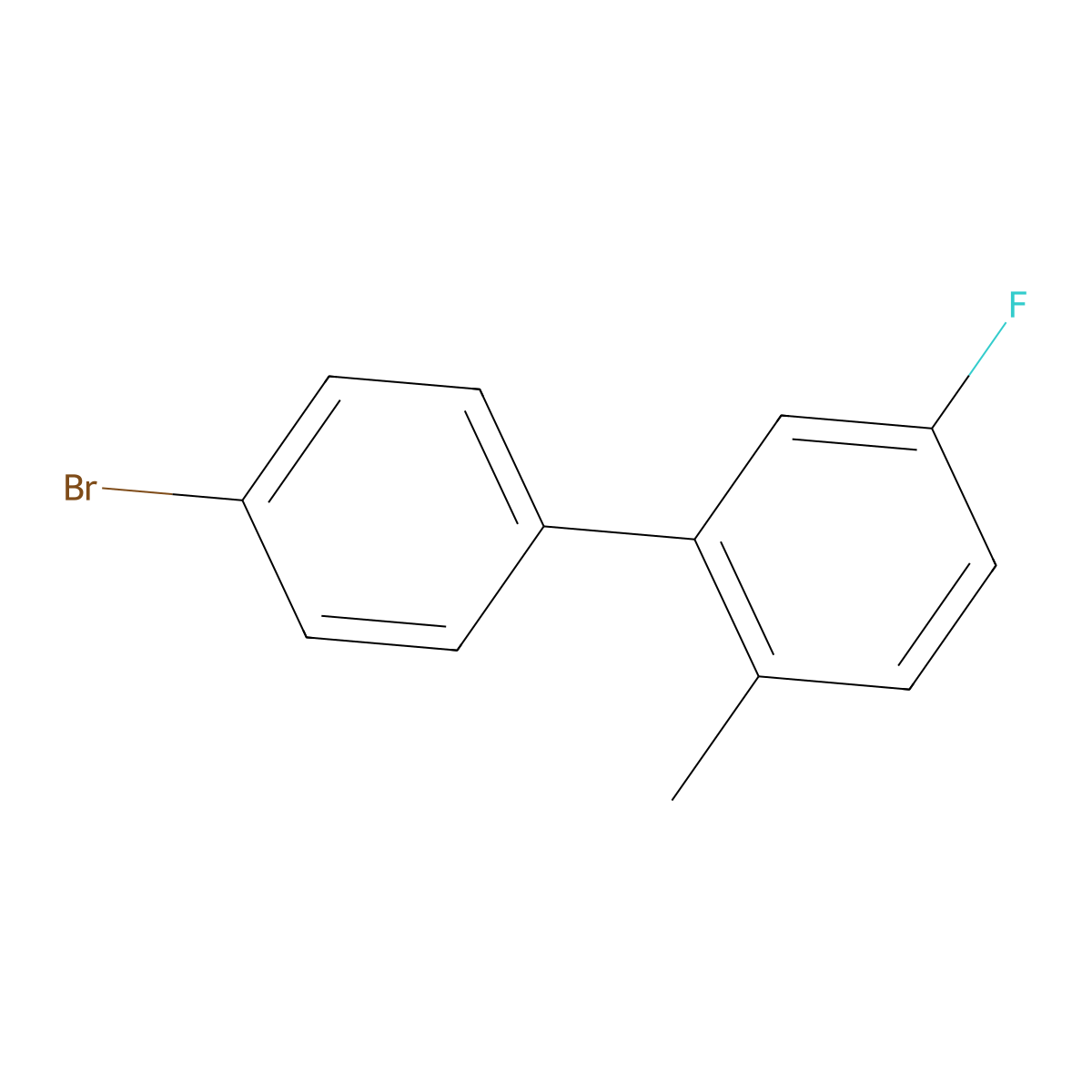4-Bromo-3'-fluoro-6'-methylbiphenyl molecular structure, CAS 1443325-46-9