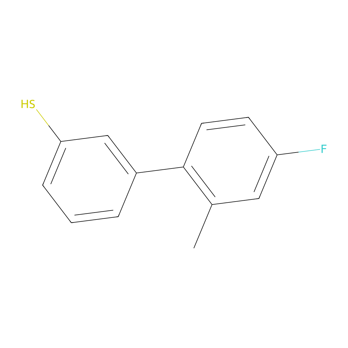 3-(4-Fluoro-2-methylphenyl)thiophenol molecular structure, CAS 1443325-62-9