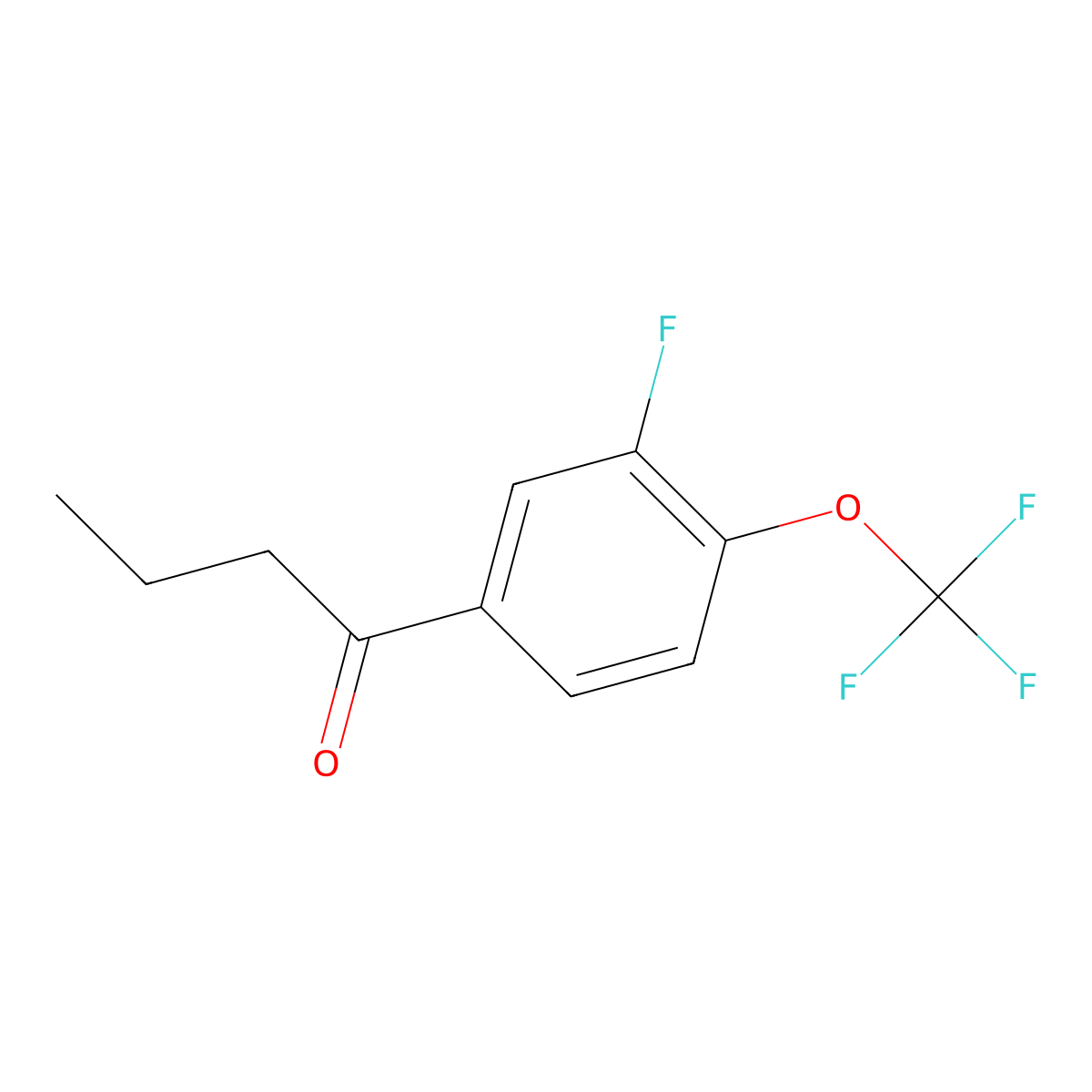 3'-Fluoro-4'-(trifluoromethoxy)butyrophenone molecular structure, CAS 1443325-84-5