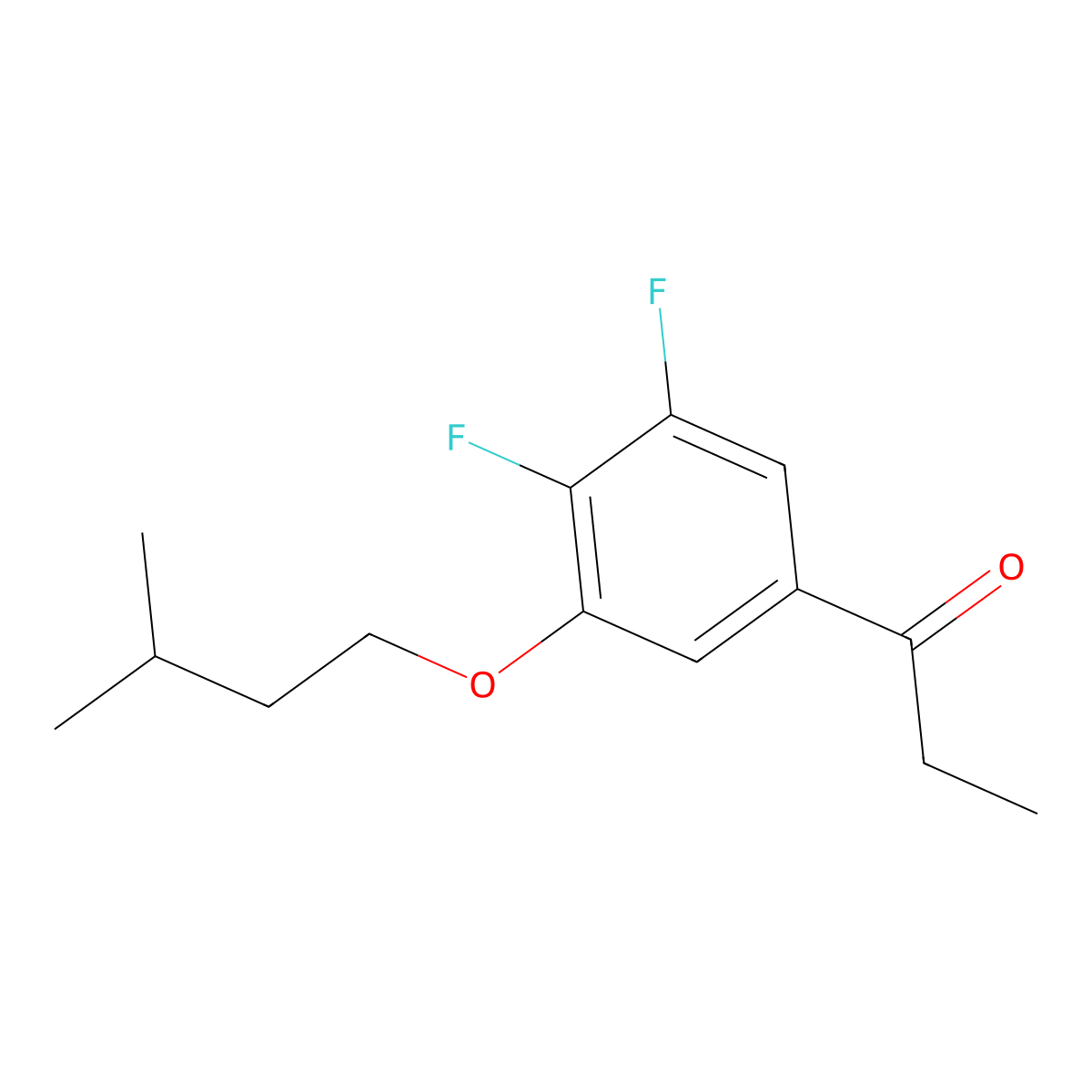 1-(3,4-Difluoro-5-(isopentyloxy)phenyl)propan-1-one molecular structure, CAS 1443325-85-6