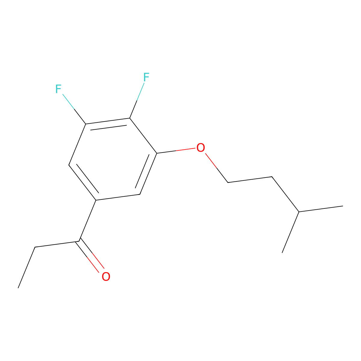 1-(3,4-Difluoro-5-(isopentyloxy)phenyl)propan-1-one molecular structure, CAS 1443325-85-6