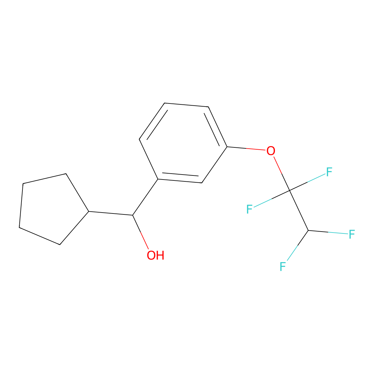 Cyclopentyl [3-(1,1,2,2-tetrafluoroethoxy)phenyl]methanol molecular structure, CAS 1443325-97-0