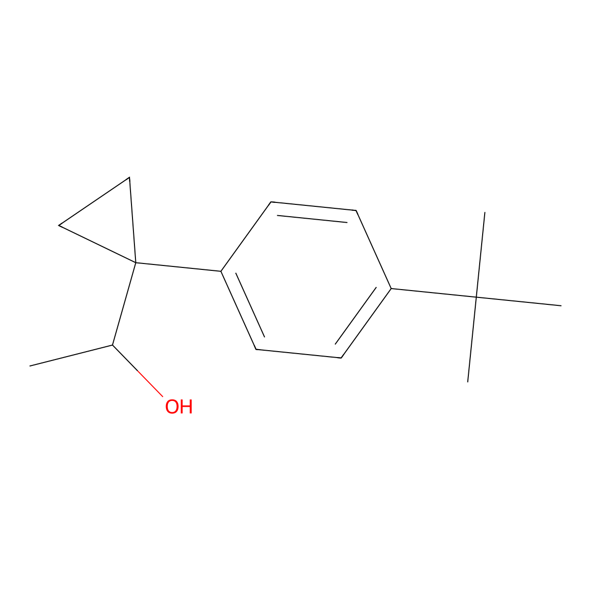 1-[1-(4-Tert-butylphenyl)cyclopropyl]ethan-1-ol molecular structure, CAS 1443326-03-1