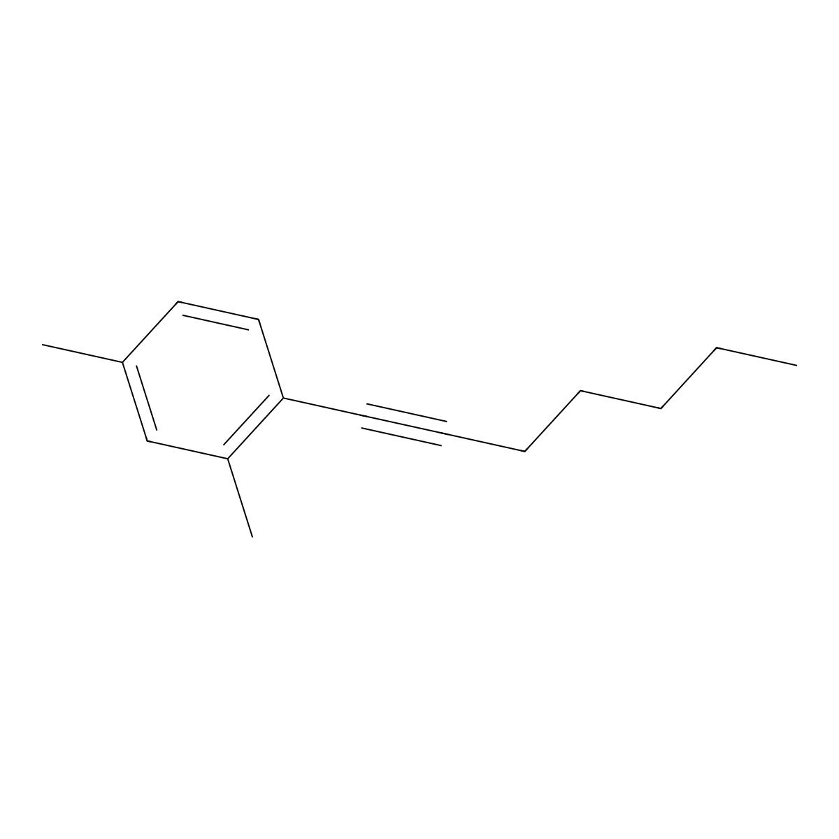 1-(Hept-1-yn-1-yl)-2,4-dimethylbenzene molecular structure, CAS 1443326-25-7