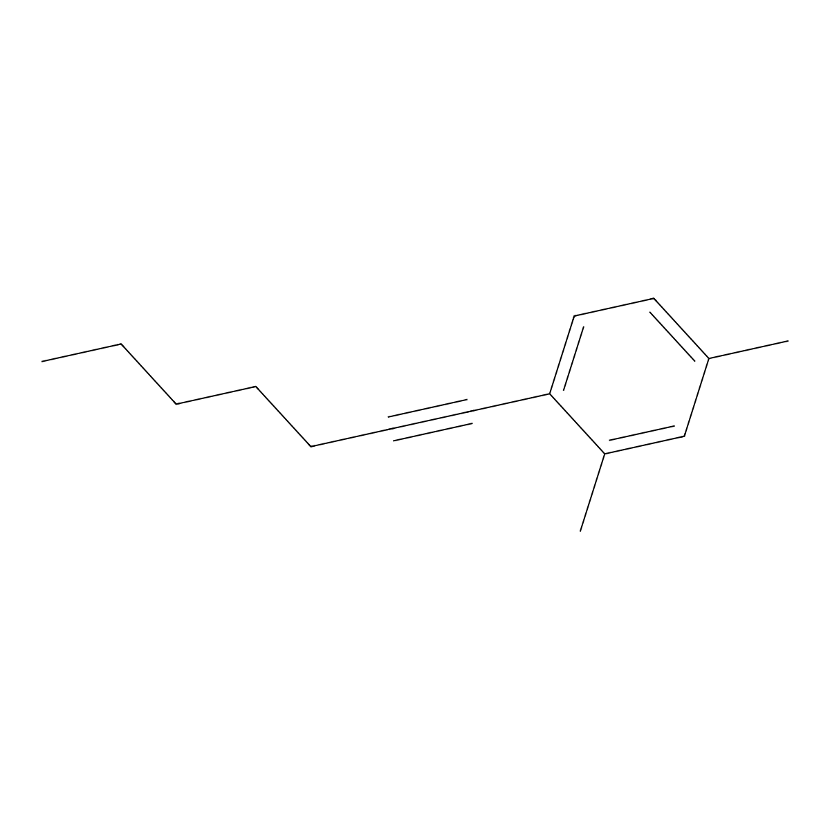 1-(Hept-1-yn-1-yl)-2,4-dimethylbenzene molecular structure, CAS 1443326-25-7