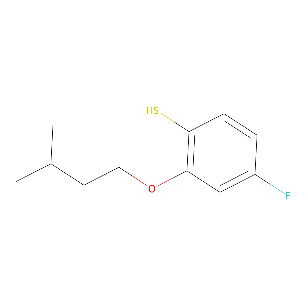 4-Fluoro-2-iso-pentoxythiophenol molecular structure, CAS 1443326-37-1