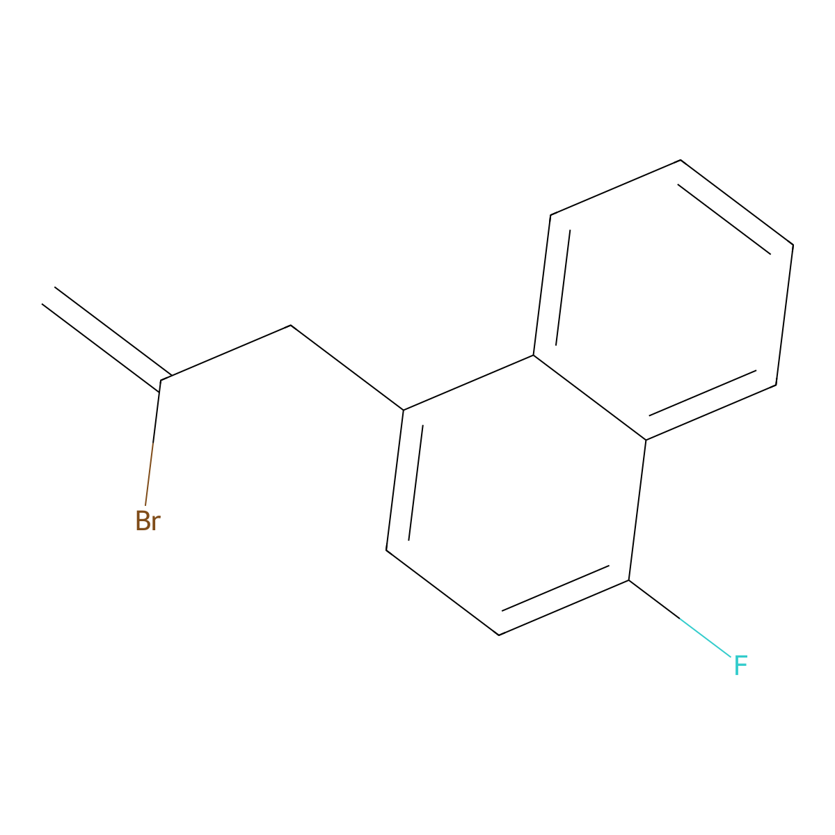 2-Bromo-3-(4-fluoro-1-naphthyl)-1-propene molecular structure, CAS 1443326-72-4