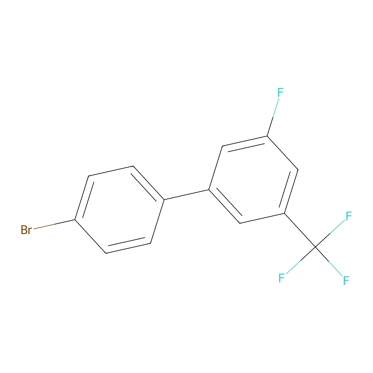 4-Bromo-3'-fluoro-5'-(trifluoromethyl)biphenyl molecular structure, CAS 1443326-80-4