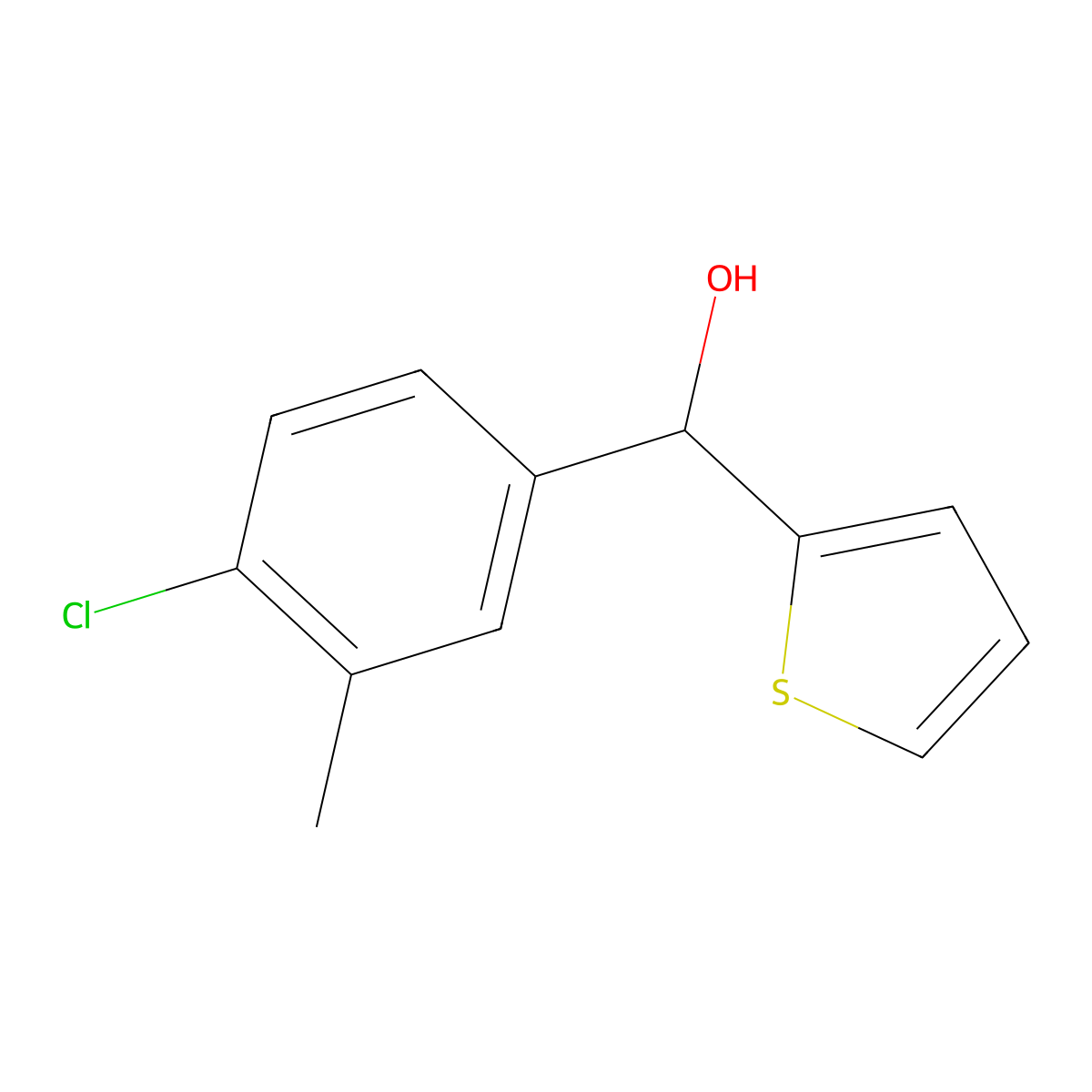 4-Chloro-3-methylphenyl-(2-thienyl)methanol molecular structure, CAS 1443326-91-7