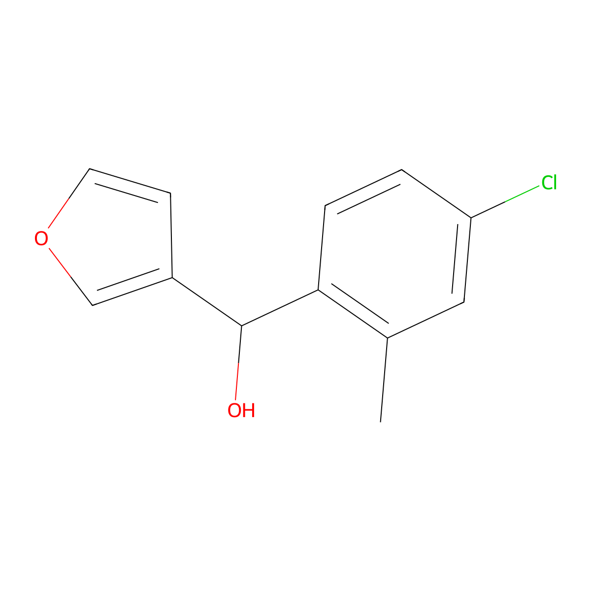 4-Chloro-2-methylphenyl-(3-furyl)methanol molecular structure, CAS 1443326-92-8