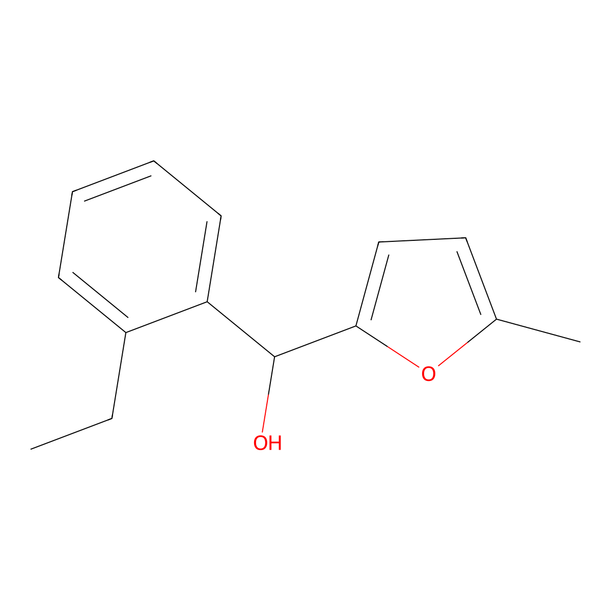 2-Ethylphenyl-(5-methyl-2-furyl)methanol molecular structure, CAS 1443327-00-1