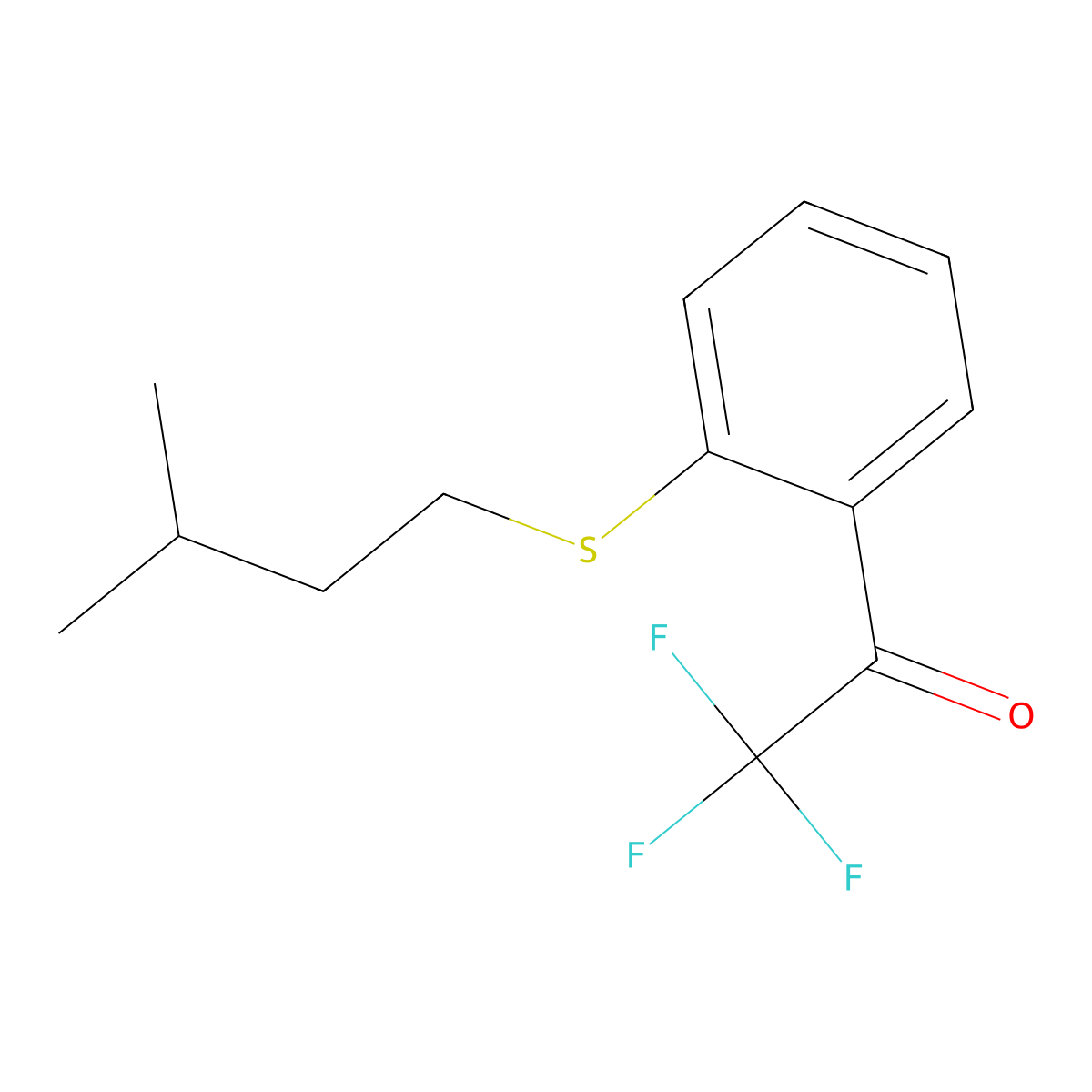 2'-(iso-Pentylthio)-2,2,2-trifluoroacetophenone molecular structure, CAS 1443327-10-3