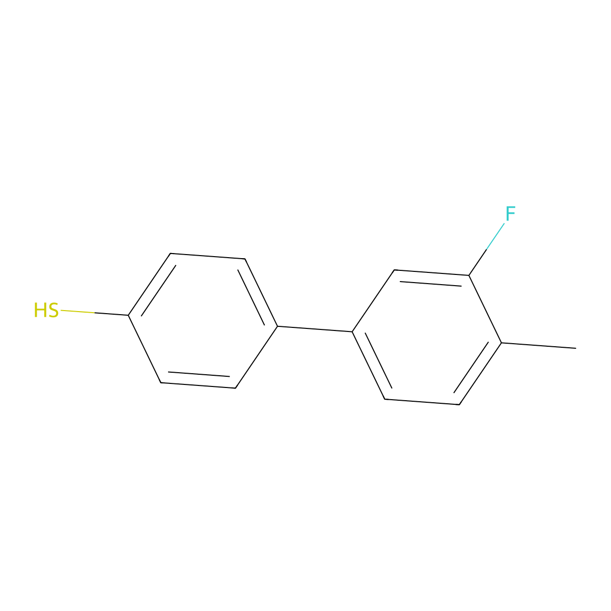 4-(3-Fluoro-4-methylphenyl)thiophenol molecular structure, CAS 1443327-30-7