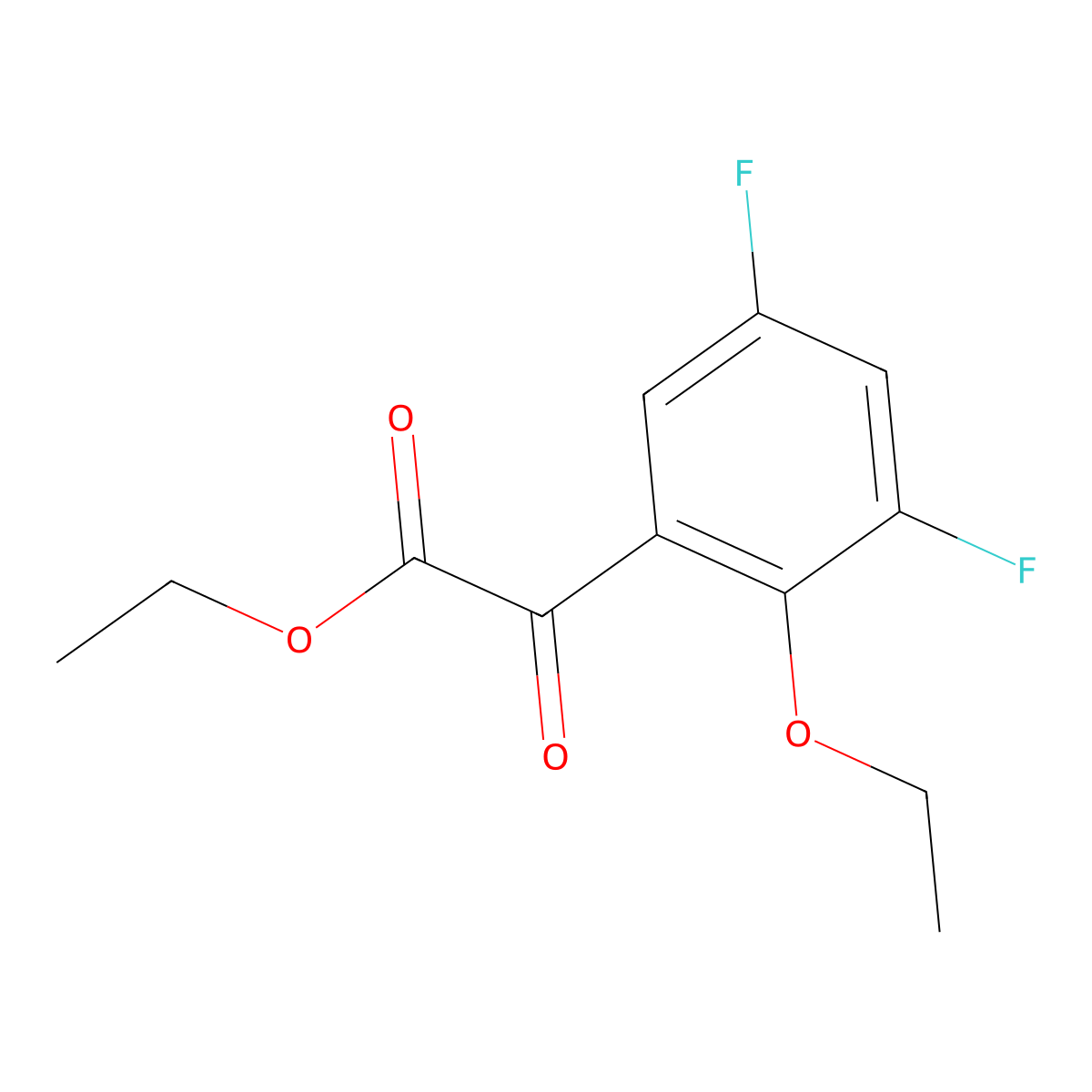 Ethyl 3,5-difluoro-2-ethoxybenzoylformate molecular structure, CAS 1443327-39-6