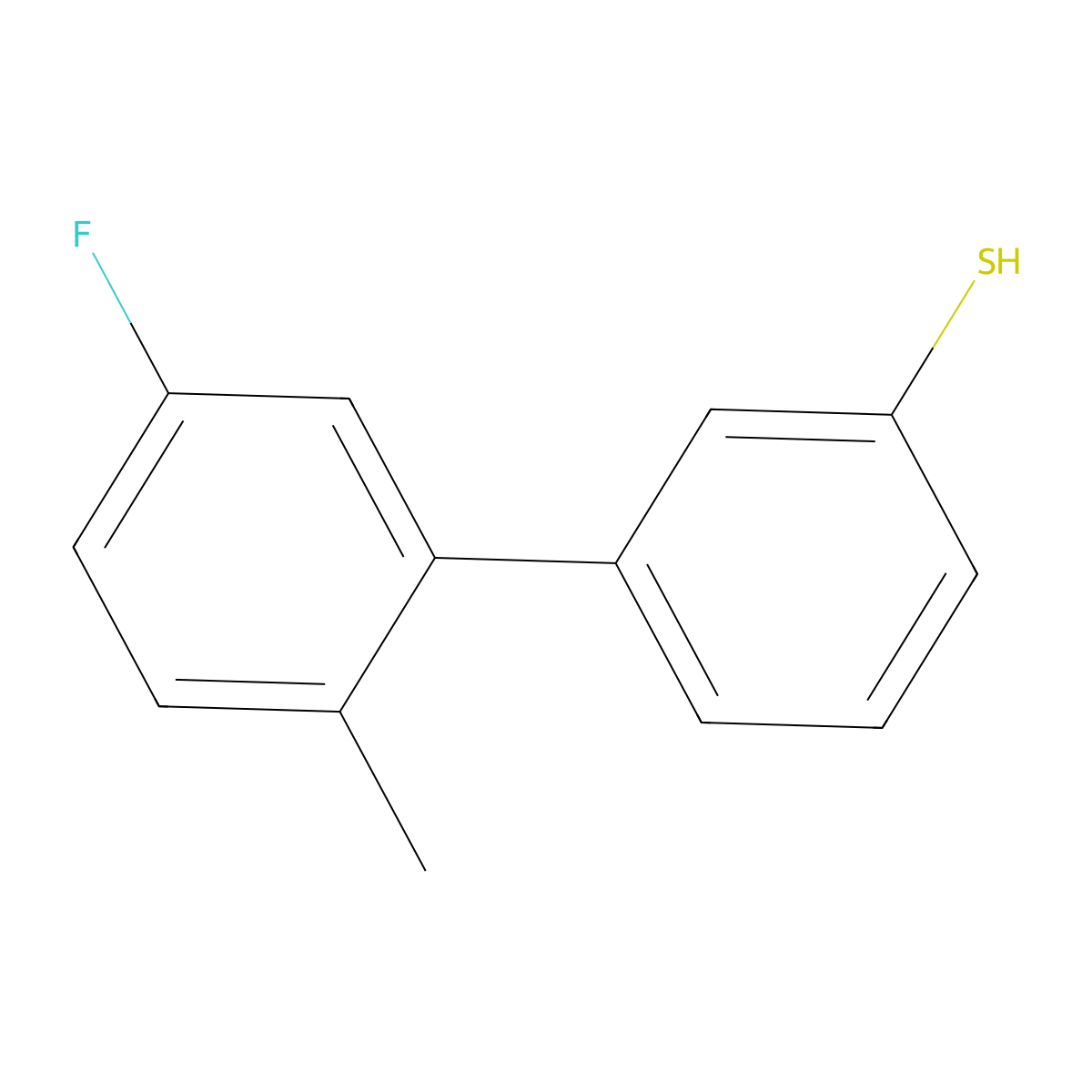 3-(3-Fluoro-6-methylphenyl)thiophenol molecular structure, CAS 1443327-40-9
