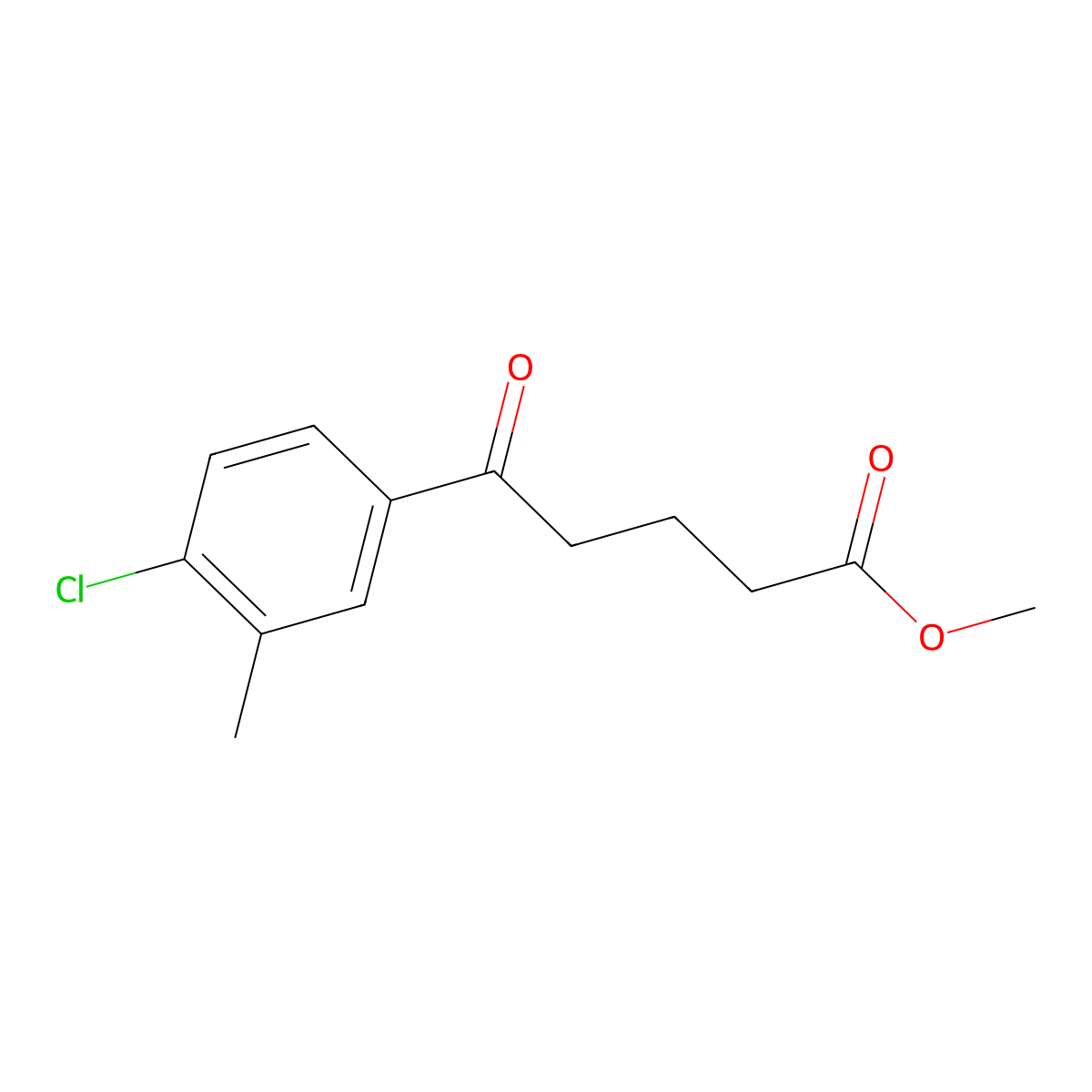 Methyl 5-(4-chloro-3-methylphenyl)-5-oxovalerate molecular structure, CAS 1443327-41-0