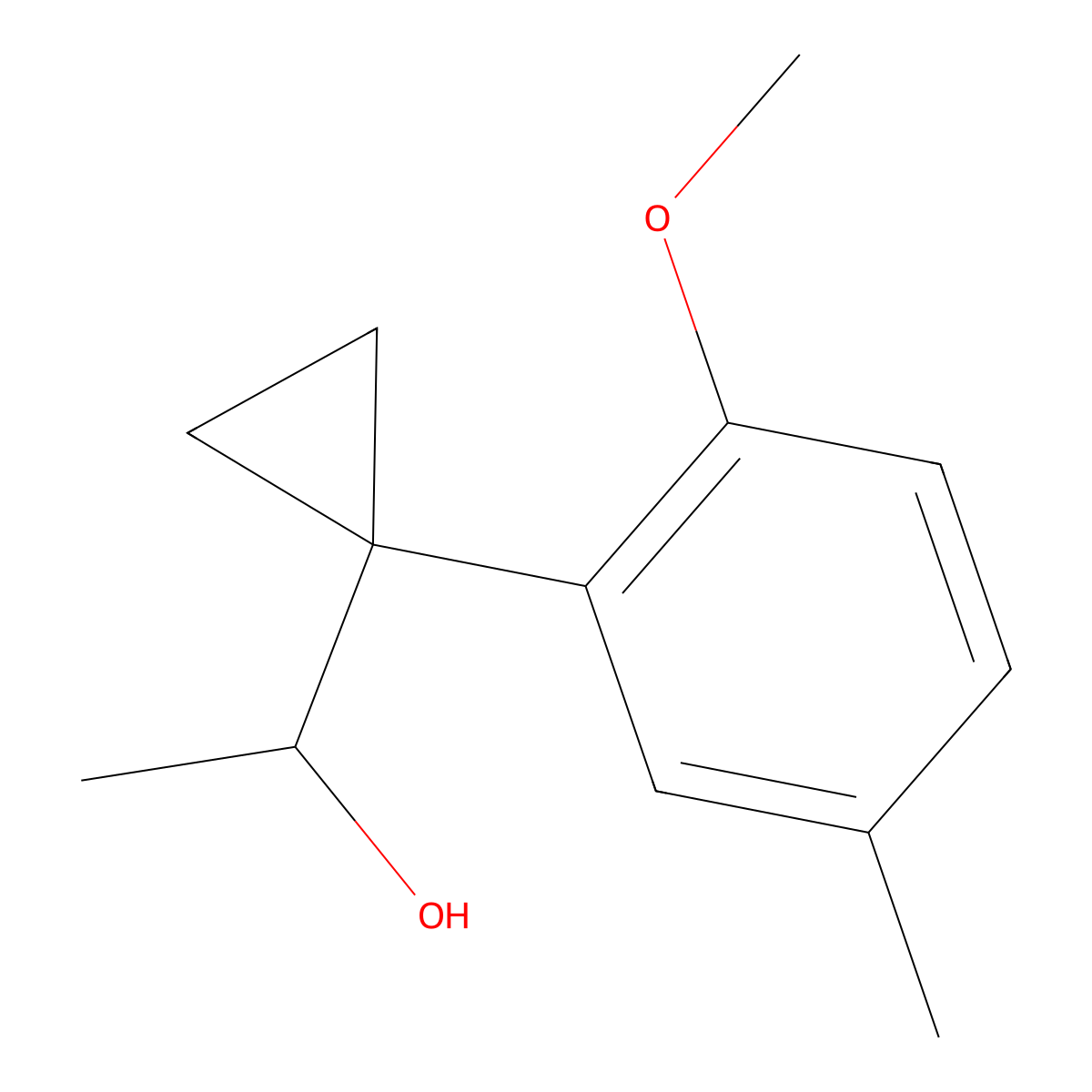 1-[1-(2-Methoxy-5-methylphenyl)cyclopropyl]ethan-1-ol molecular structure, CAS 1443327-43-2