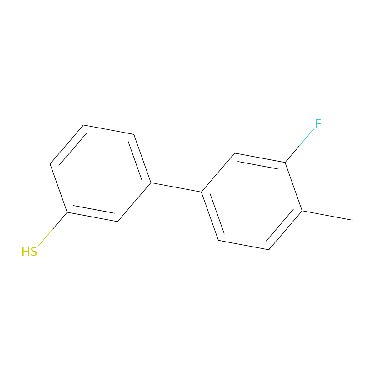 3-(3-Fluoro-4-methylphenyl)thiophenol molecular structure, CAS 1443327-46-5