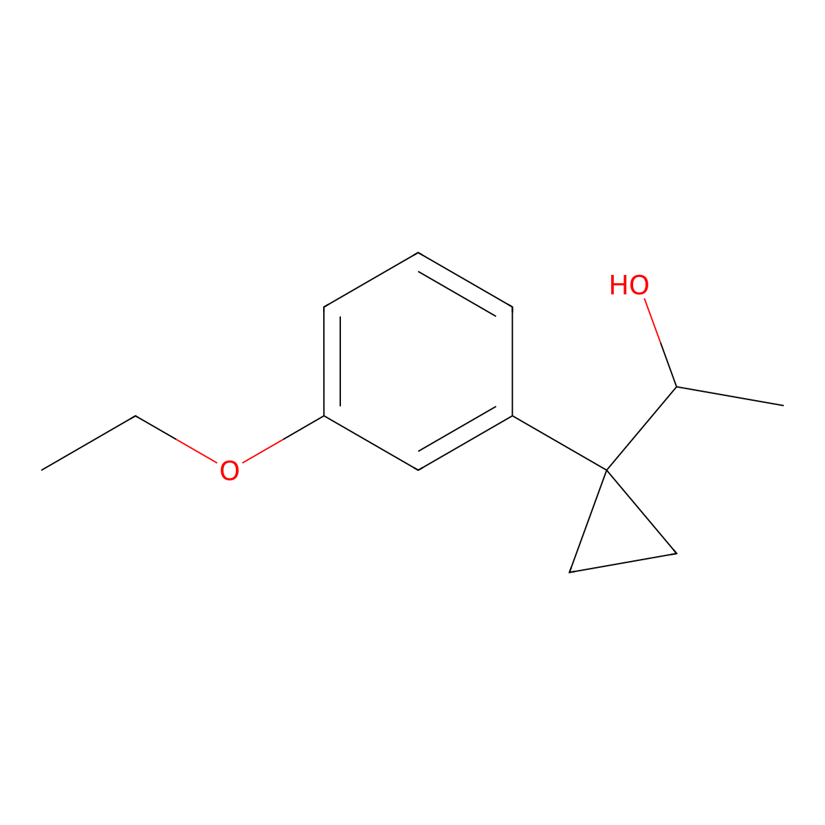 1-[1-(3-Ethoxyphenyl)cyclopropyl]ethan-1-ol molecular structure, CAS 1443327-50-1