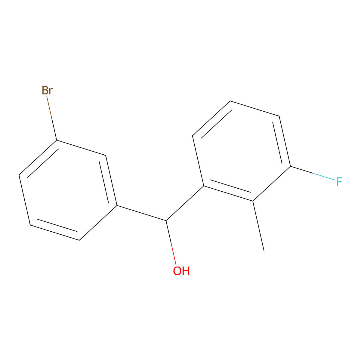 (3-Bromophenyl)(3-fluoro-2-methylphenyl)methanol molecular structure, CAS 1443327-61-4