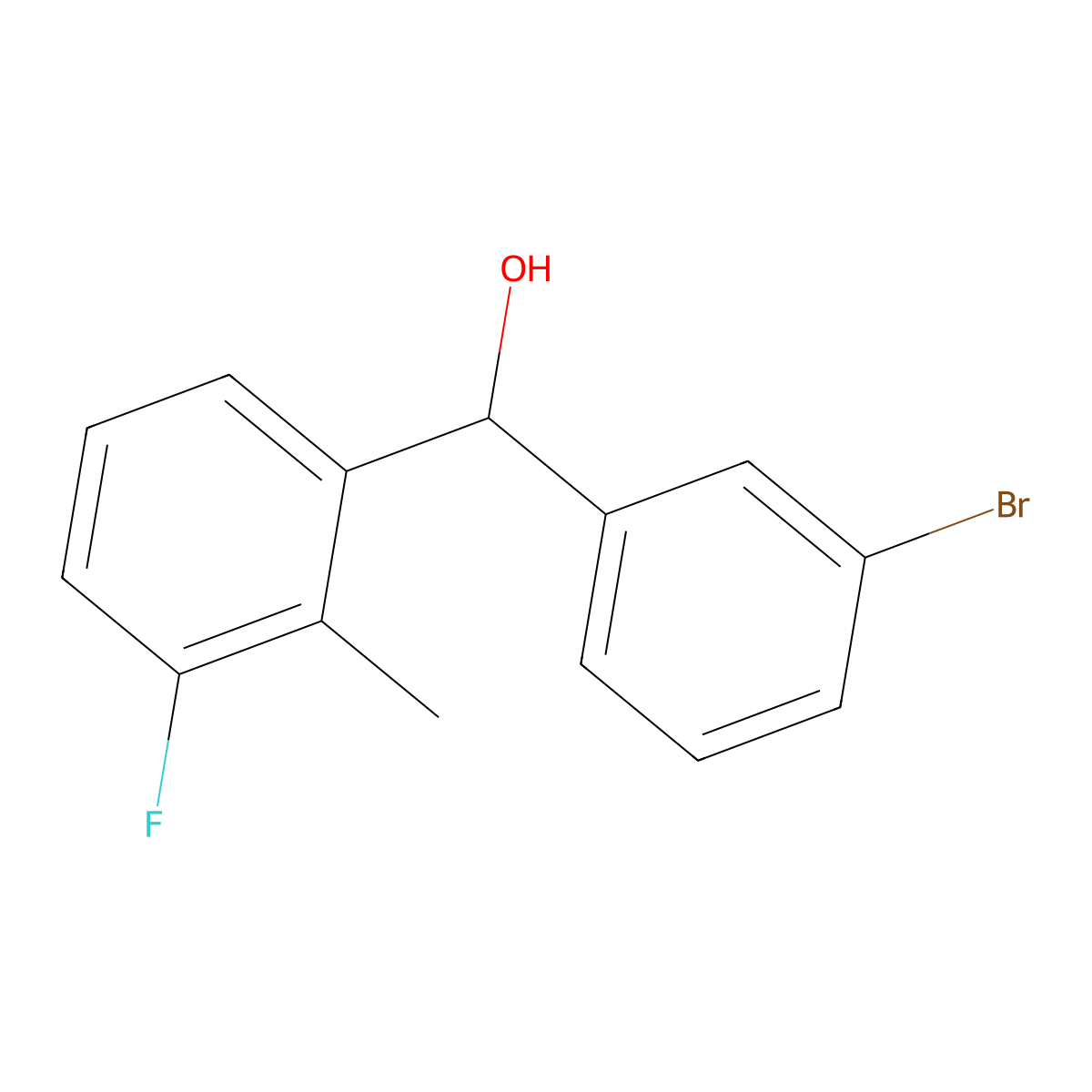 (3-Bromophenyl)(3-fluoro-2-methylphenyl)methanol molecular structure, CAS 1443327-61-4