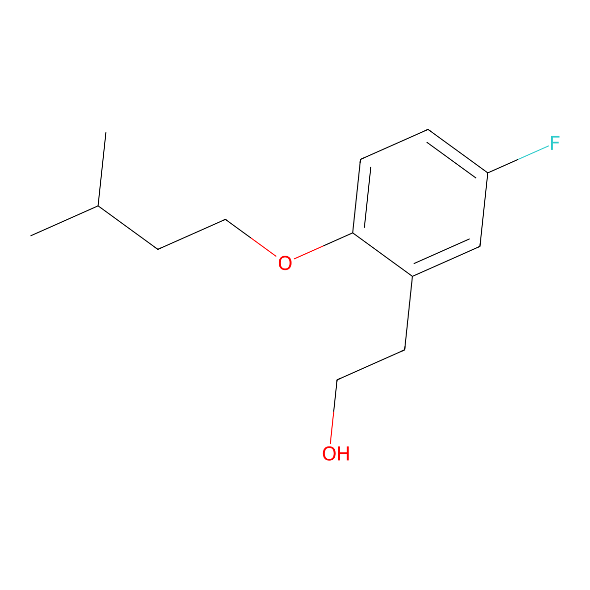5-Fluoro-2-iso-pentoxyphenethyl alcohol molecular structure, CAS 1443327-62-5
