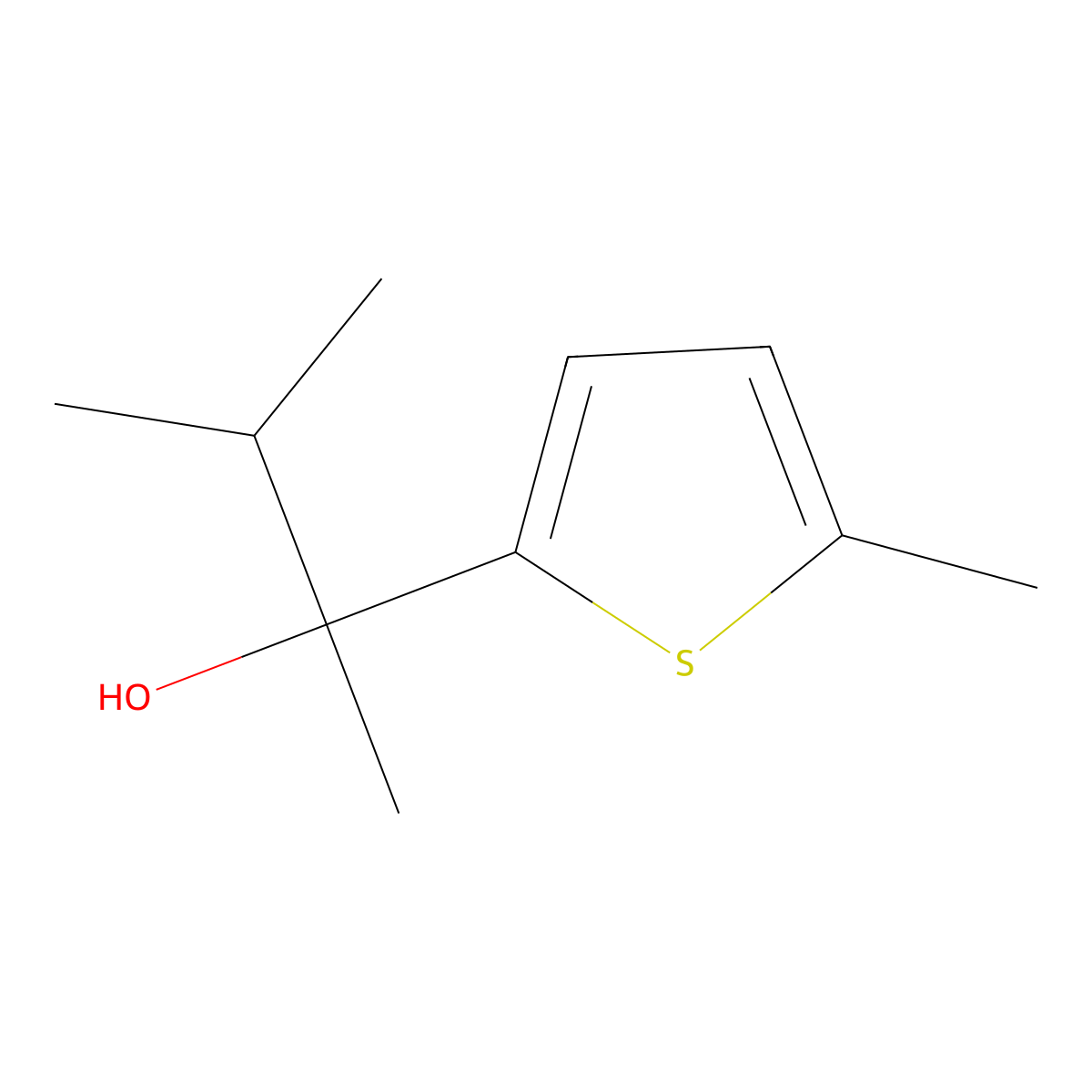 2-(5-Methyl-2-thienyl)-3-methyl-butan-2-ol molecular structure, CAS 1443327-67-0