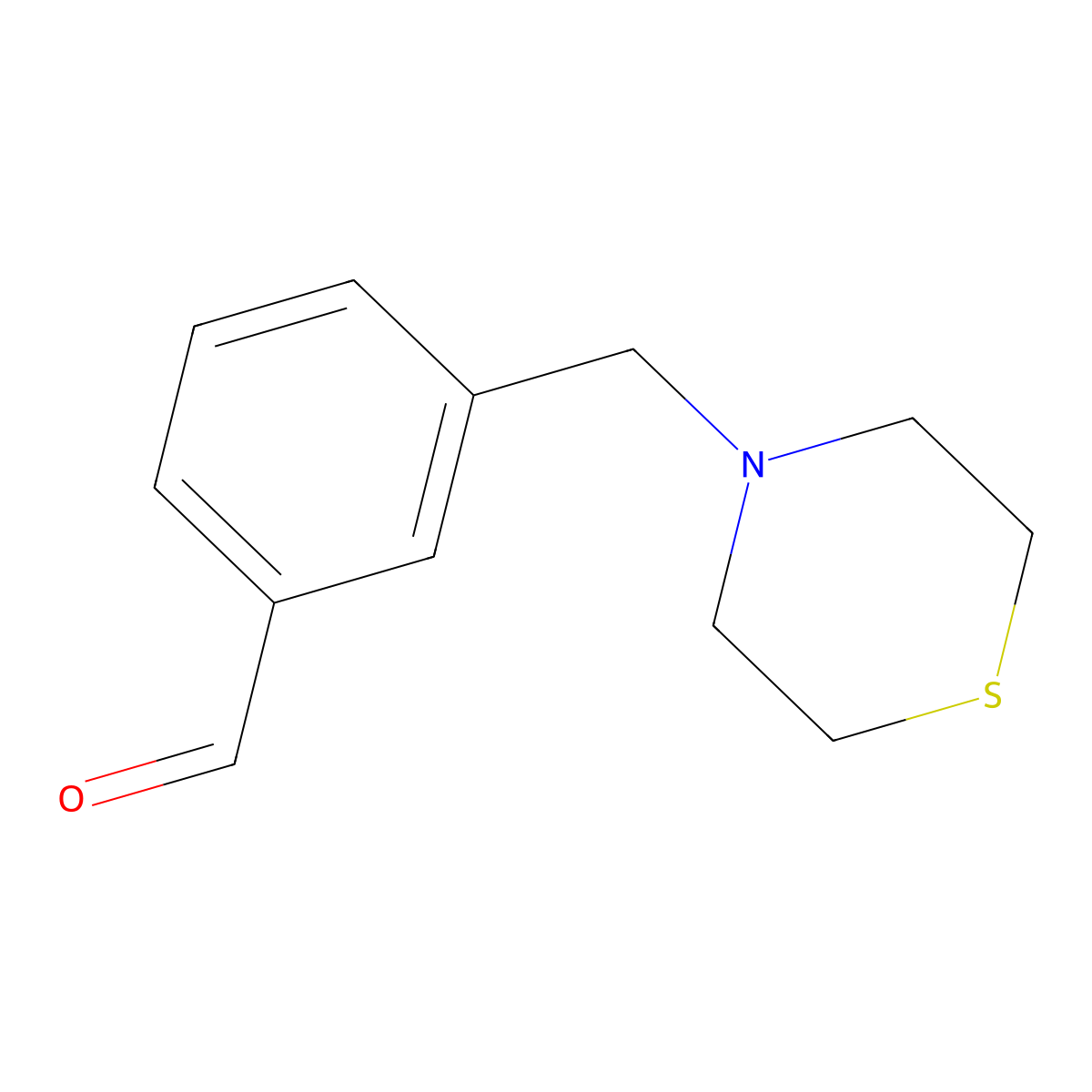 4-(3-Carboxaldehydebenzyl)thiomorpholine molecular structure, CAS 1443327-68-1