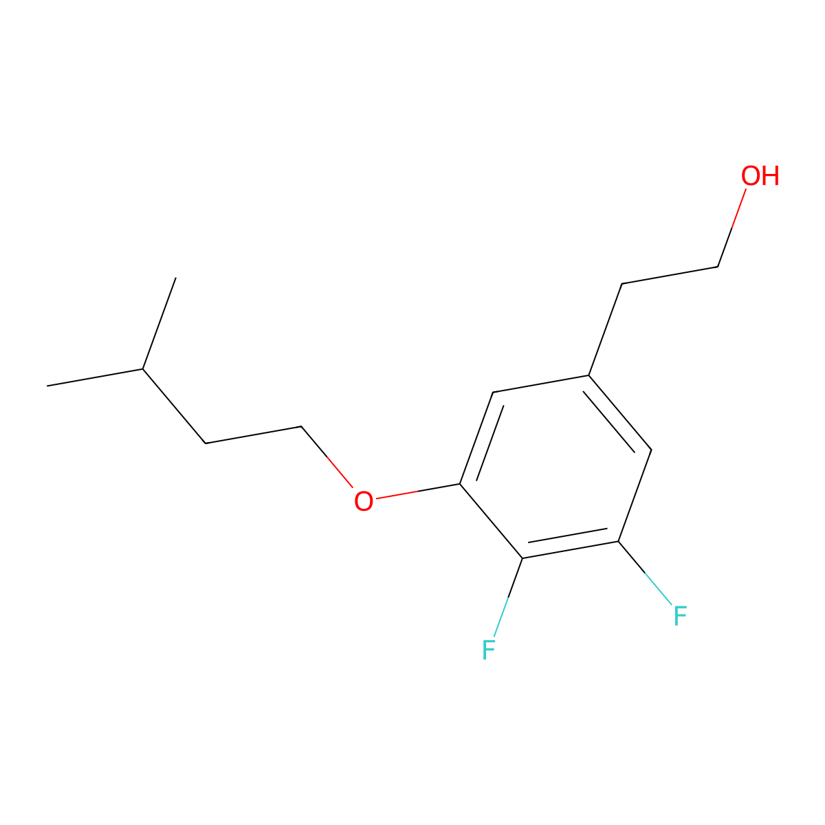 4,5-Difluoro-3-iso-pentoxyphenethyl alcohol molecular structure, CAS 1443327-73-8