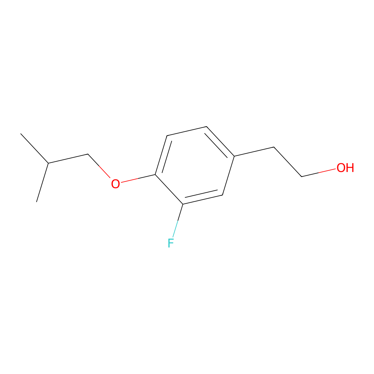 2-(3-Fluoro-4-isobutoxyphenyl)ethanol molecular structure, CAS 1443327-77-2