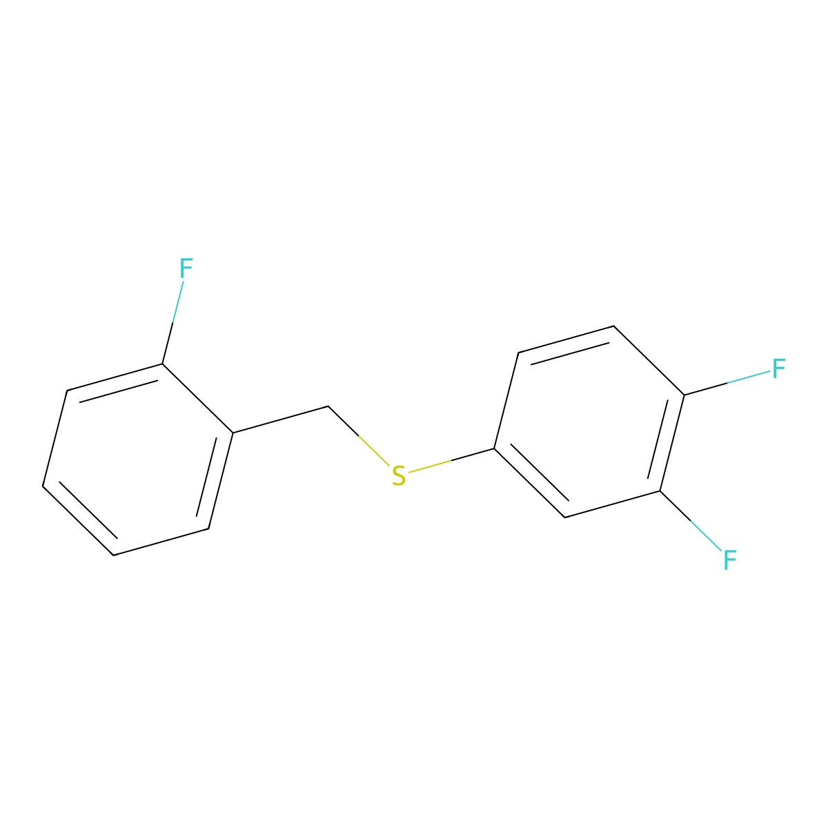 1-Fluoro-2-[(3,4-difluorophenyl)sulfanylmethyl]benzene molecular structure, CAS 1443327-78-3