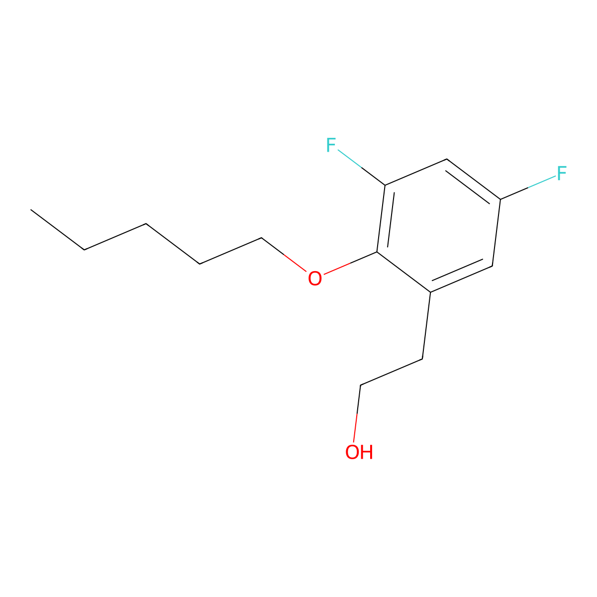 3,5-Difluoro-2-n-pentoxyphenethyl alcohol molecular structure, CAS 1443327-85-2
