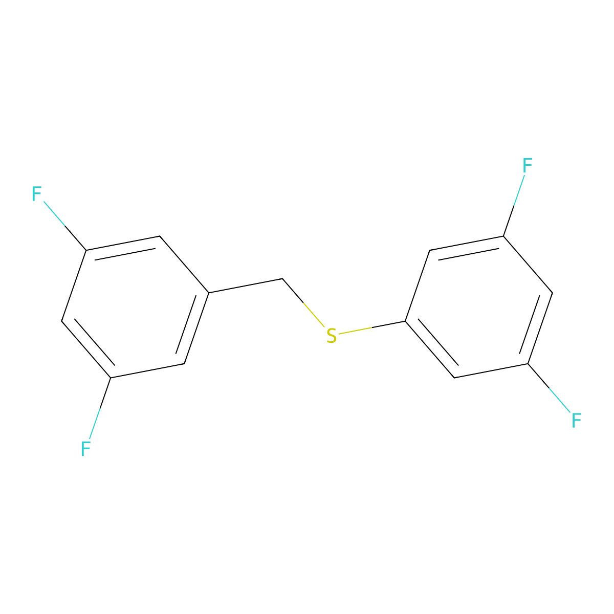 1,3-Difluoro-5-[(3,5-difluorophenyl)sulfanylmethyl]benzene molecular structure, CAS 1443327-87-4
