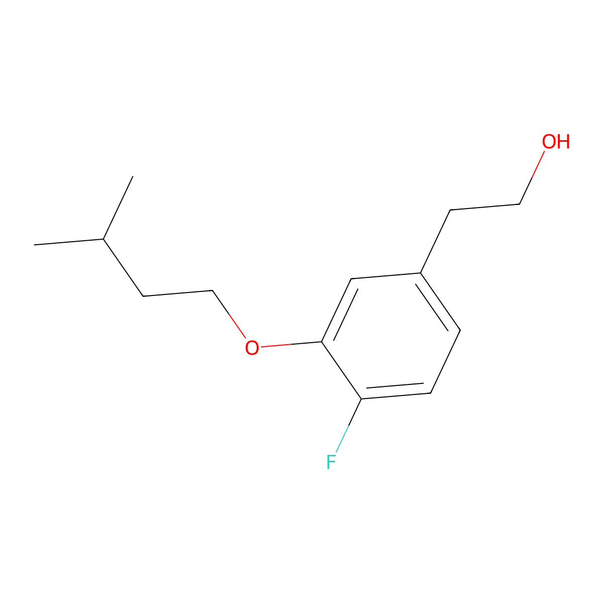 4-Fluoro-3-iso-pentoxyphenethyl alcohol molecular structure, CAS 1443327-91-0